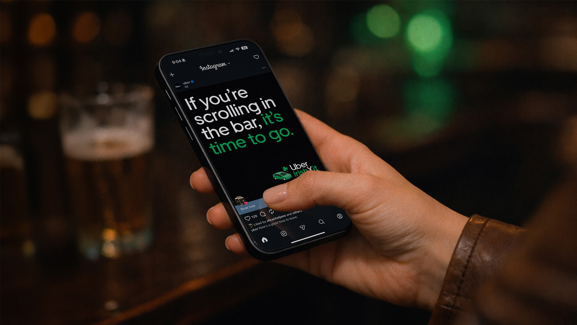 instagram ad that says... if you're scrolling in the bar, it's time to go